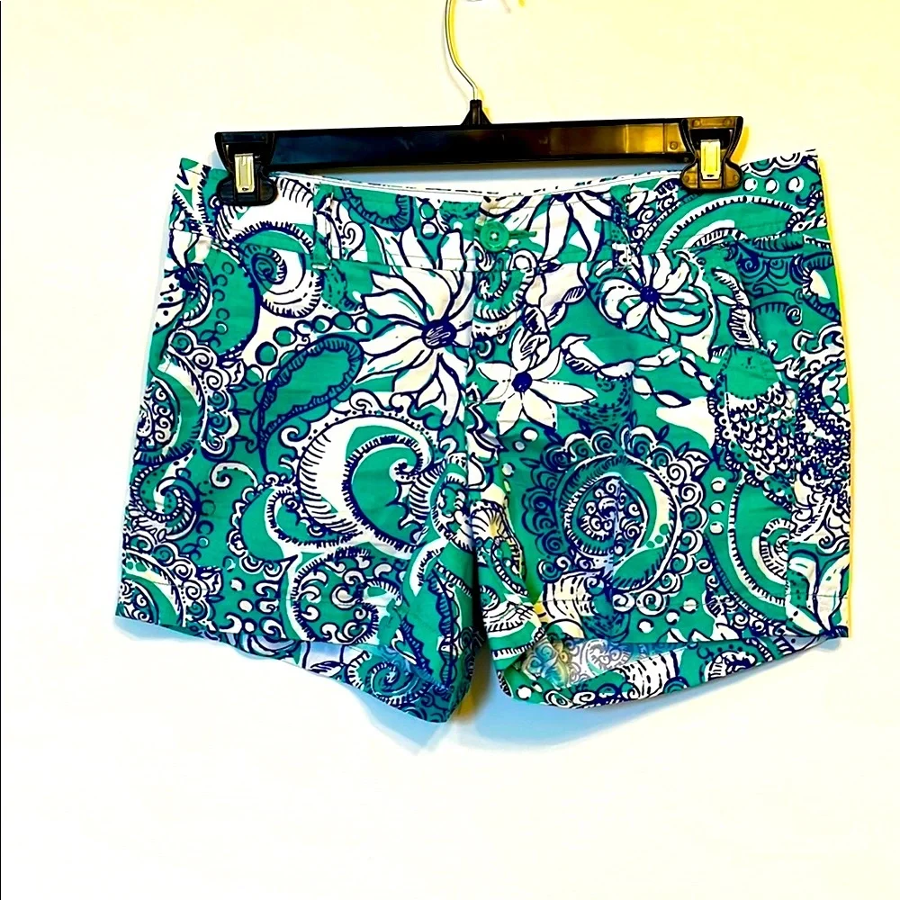 LILY PULITZER Floral Shorts Sz 8 - Picture 1 of 11